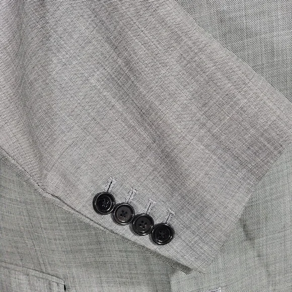 Indochino‎ Men's Sport Coat Blazer Two Button Gray Sharkskin Wool Size about 50L